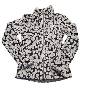The North Face Jacket Womens XS Gray Animal Print High Pile Fleece Full Zip
